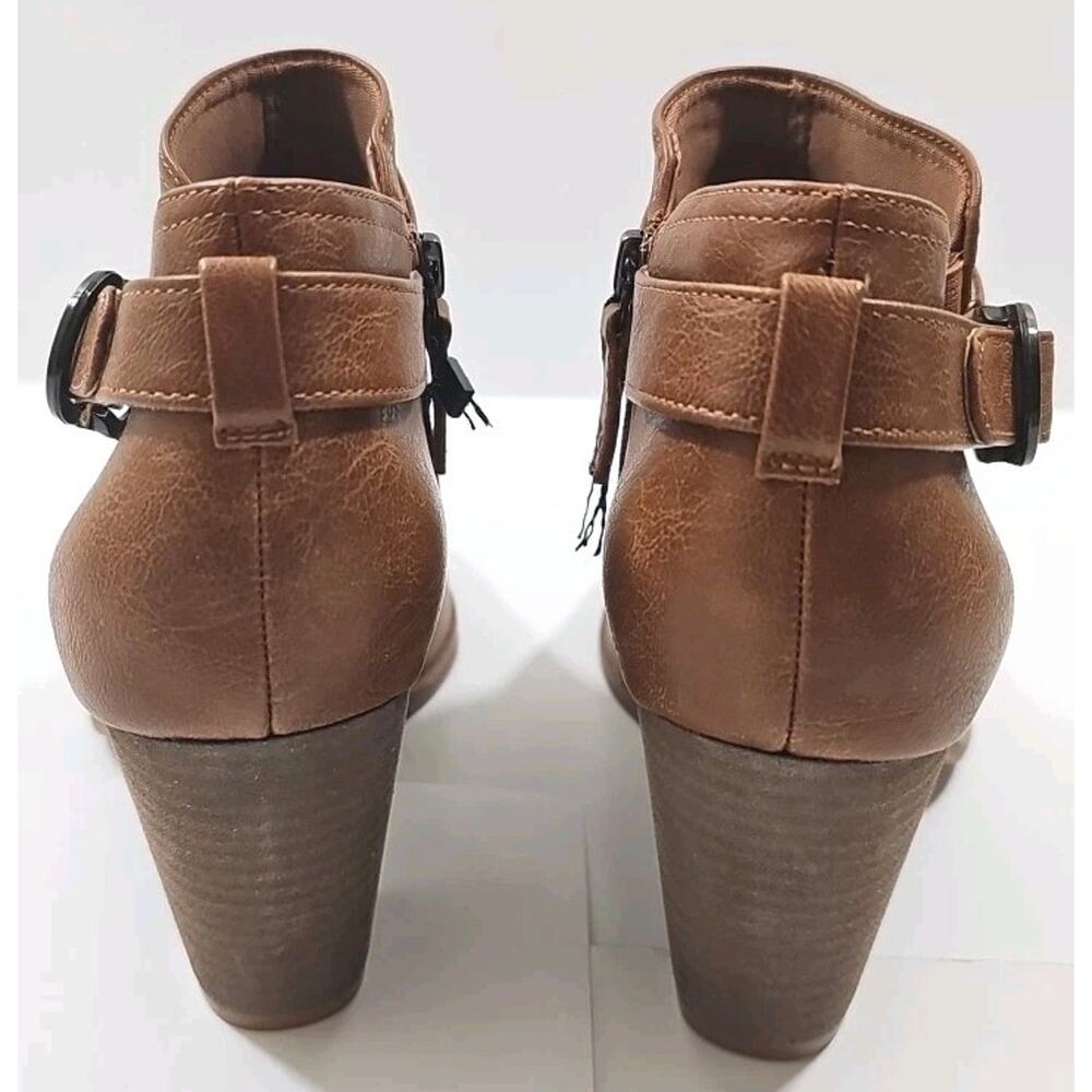 Dr. Scholl's~Woman Size 9.5M~Brown Faux Leather Kickstart Booties High Heel NWOB - Picture 4 of 12